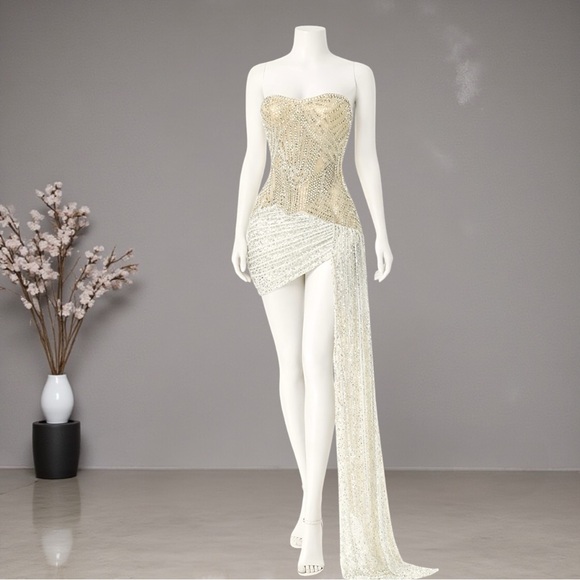 Banjul Strapless Crystal & Sequin Dress - Picture 5 of 16